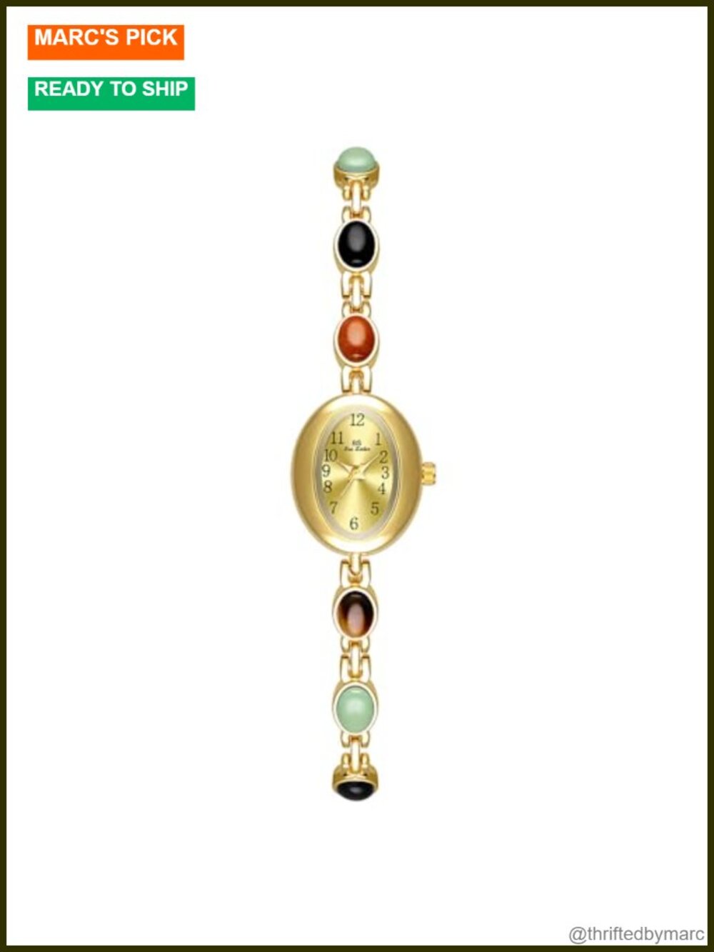 Women's Petite Crystal Beaded Watch Gold Tone